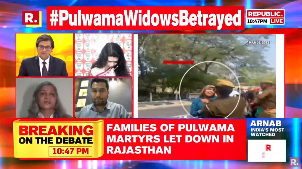 republic's tweet photo. #PulwamaWidowsBetrayed | When someone gives their life for the Nation, people flood their homes, netas make promises. And then they forget about it...: Meghna Girish, Martyr Major Akshay Girish's Mother
Watch - https://t.co/ge3J2OVybC
#PulwamaAttack #ForcesFirstNoCompromise https://t.co/V124FuFAtr
