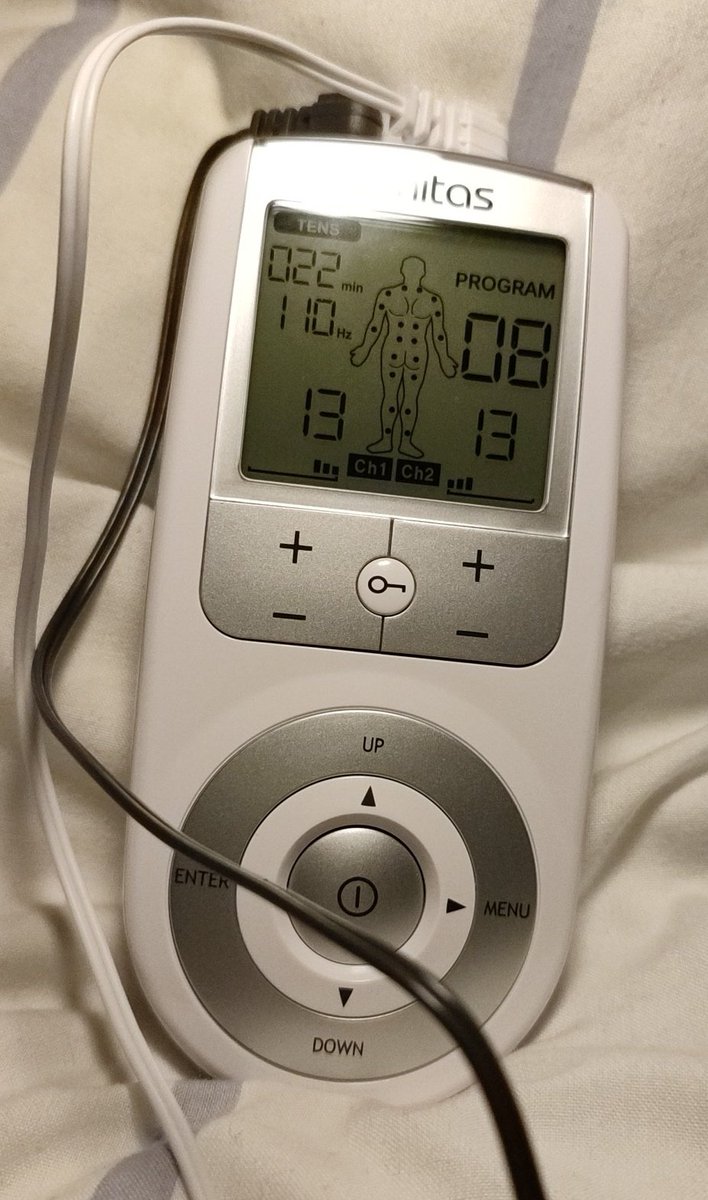 AlotADHD's tweet image. For those struggling with pain #lidls currently have #tensmachine. £25 and a replacement as mine has gone missing. Nothing fancy but has lots of setting, 4 pads and really does help with my pain. (Everyone is different and some conditions make them not safe) 
#chronicpain #pain