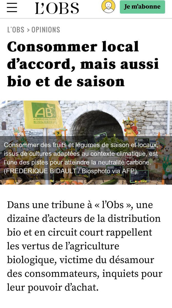 Fier d’avoir Co-signé cette tribune !

C est maintenant aux #consommateurs d’agir et de s’engager pour soutenir les producteurs 🇫🇷 responsables, préserver des emplois et notre bien commun: sols, eau, semence, savoir-faire.

#circuitcourt #agriculturebio