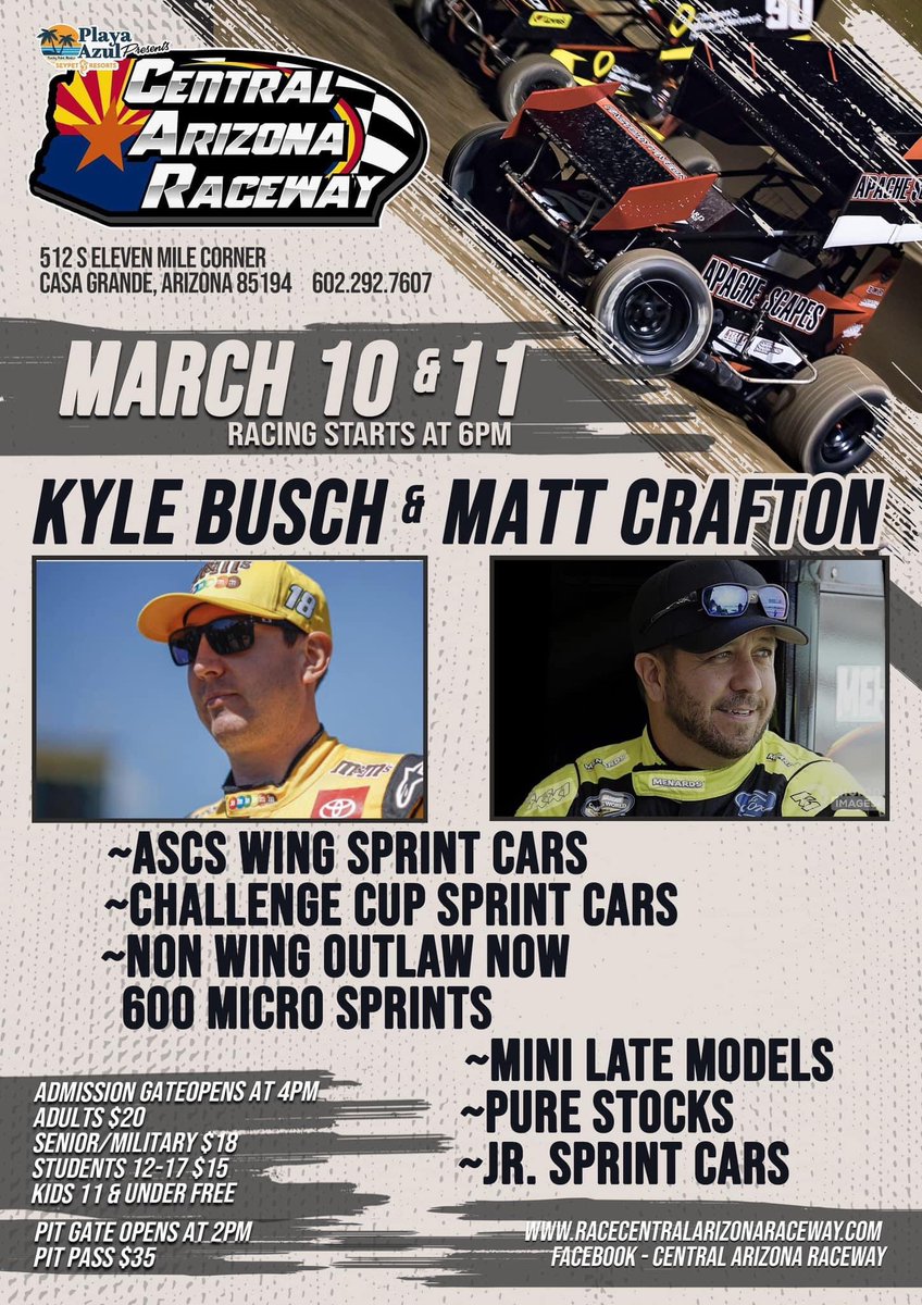 Should be a fun weekend with @KyleBusch and @Matt_Crafton in the house!