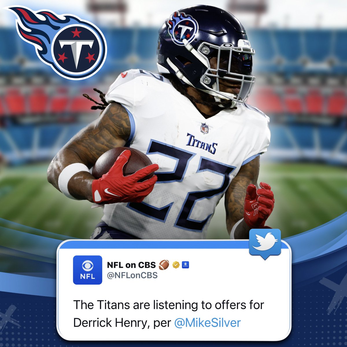 AtoZSports's tweet photo. Reports indicate that the #Titans are shopping Derrick Henry 👀 https://t.co/5GjLGuvAR2