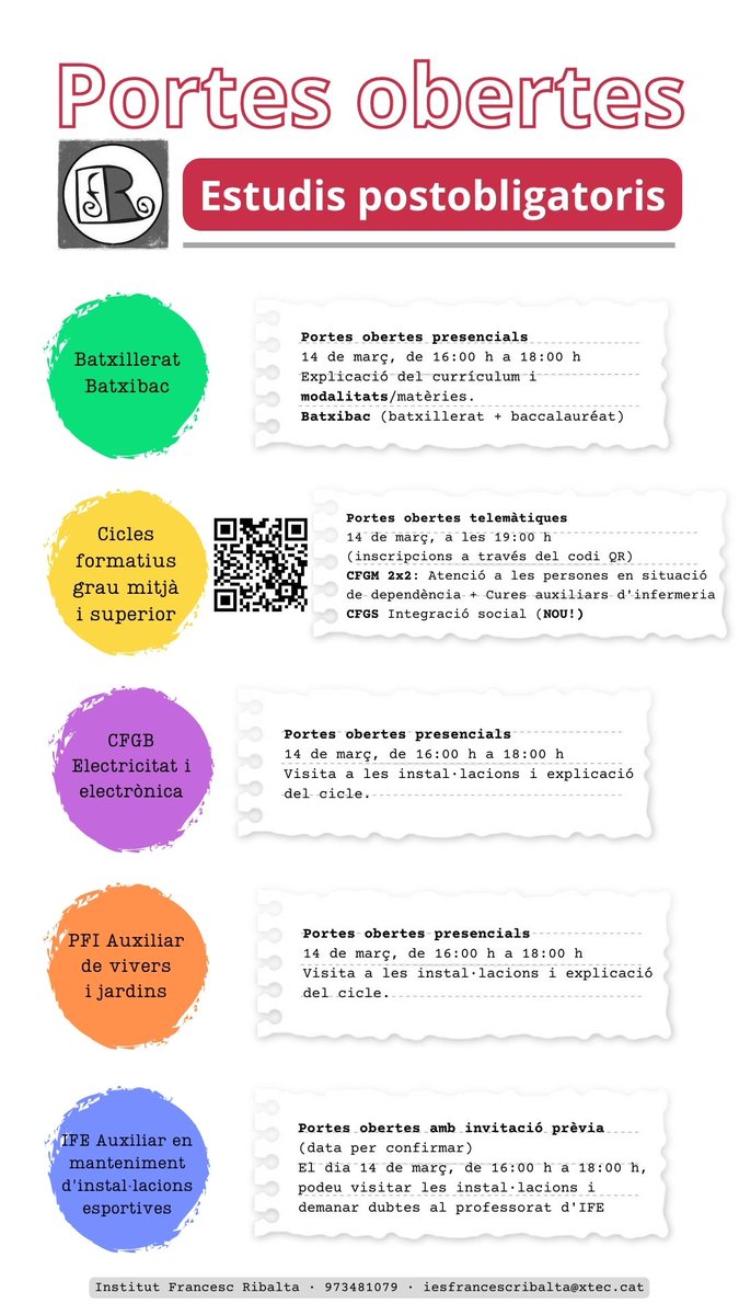 Portes obertes dels estudis postobligatoris