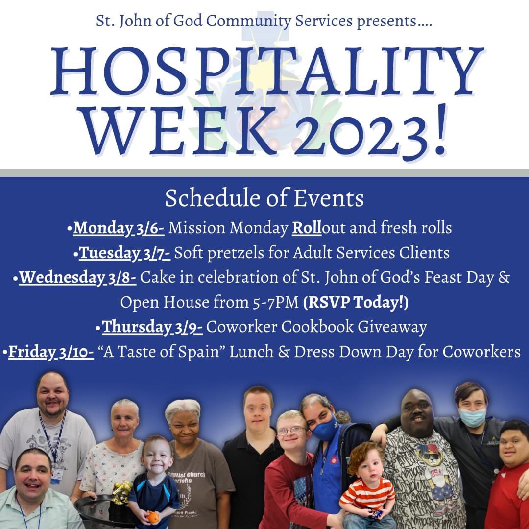 SJOGCSWestville's tweet photo. HAPPY HOSPITALITY WEEK! 💙✨

Please join us in observance of Hospitality Week, a special week that annually coincides with the Feast Day of our beloved founder, St. John of God. Throughout the week, we will celebrate the family of St. John of God! #SJOGCS #DoGood https://t.co/tJo0uVVBDm