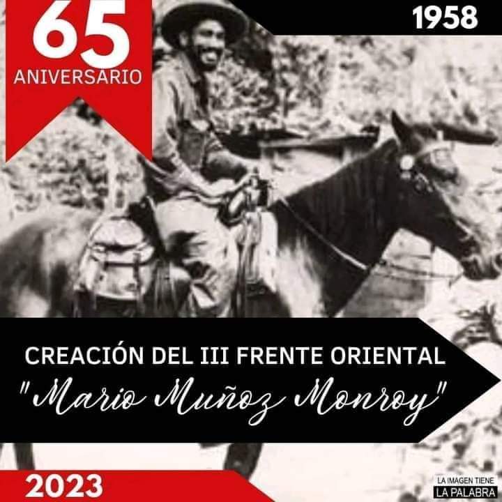 #Cuba🇨🇺 entera recuerda el aniversario 65 de la fundación del III Frente Oriental Mario Muñoz Monroy, estrategia de combate para cercar las fuerzas batistiana de esta región.
#CubaViveEnSuHistoria 
<a href="/PartidoPCC/">Partido Comunista de Cuba</a> 
<a href="/UlisesGuilarte/">Ulises Guilarte de Nacimiento</a> 
<a href="/YamileRamosCord/">Yamilé Ramos Cordero</a>
