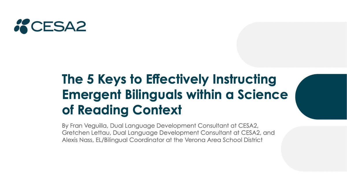 What we're learning from: 
This paper from @cesa2wi presents 5 key strategies for ensuring that comprehension and context are not sacrificed at the expense of foundational skills when teaching multilingual learners.
hubs.ly/Q01Ftg-l0