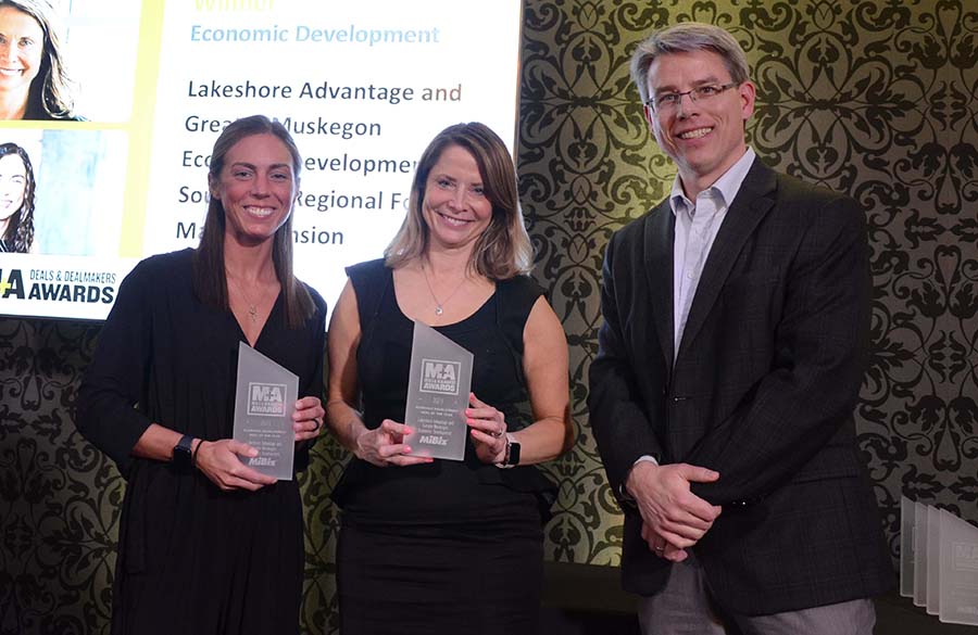 MiBiz's tweet photo. This week we are congratulating our M&amp;A Award winners, starting with Corewell Health, Acrisure, Twisthink, and Lakeshore Advantage Corp. with Greater Muskegon Economic Development! 

Visit https://t.co/3KJrL9EOHM to view their accomplishments recognized at our event! https://t.co/dYvREfFcM1