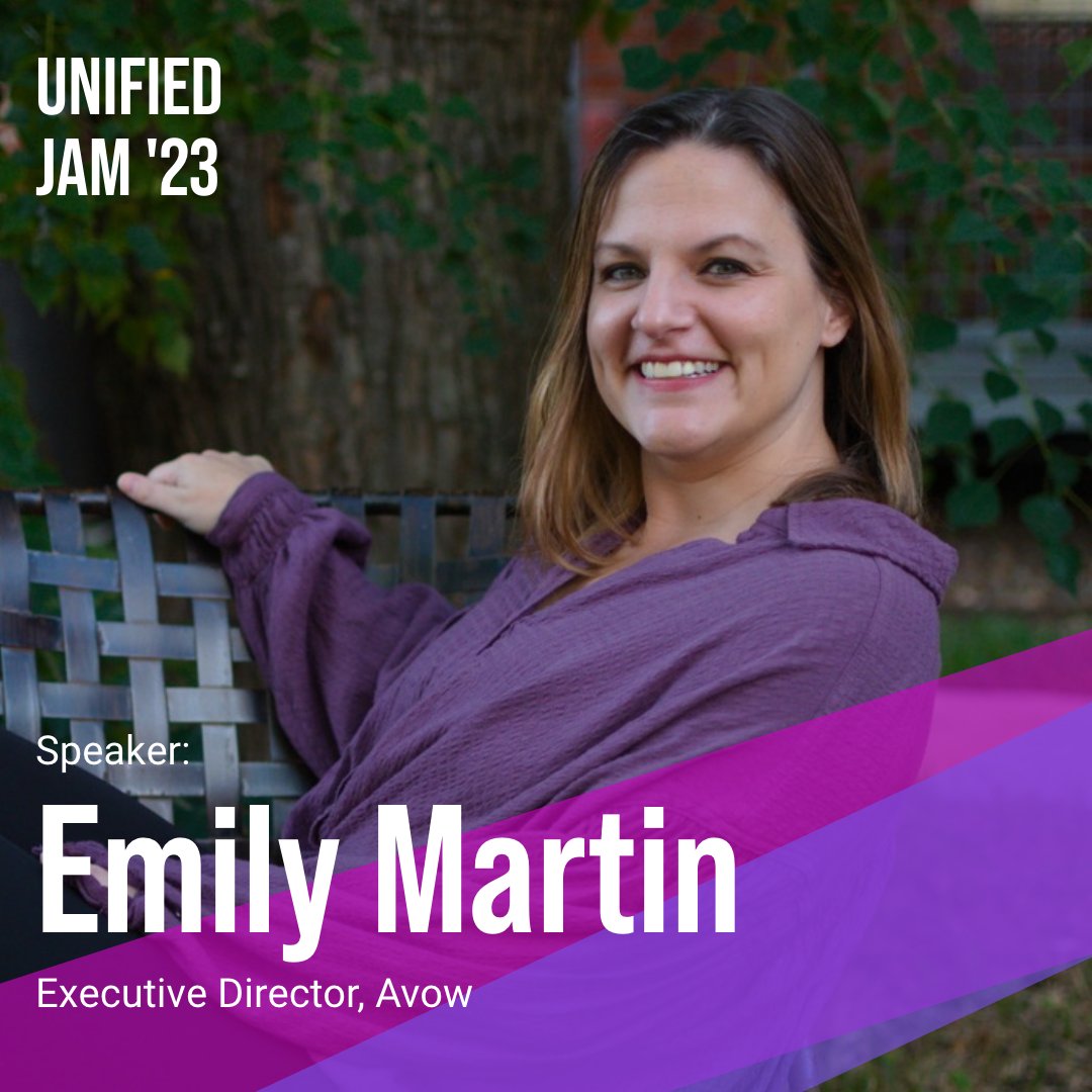 📢 SPEAKER ANNOUNCEMENT! #JointheJam with Emily Martin!
🎟Tickets for #UnifiedJam2023 at unifiedjam.com

Emily Martin is currently serving as the interim executive director of @avowtexas  – Unapologetic Abortion Advocacy.