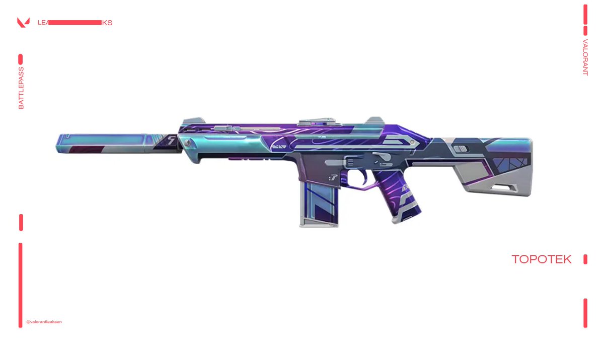 VALORANTLeaksEN's tweet photo. EP6 Act 2 Battlepass | Topotek Skinline | #VALORANT https://t.co/rCYWn9I6oO
