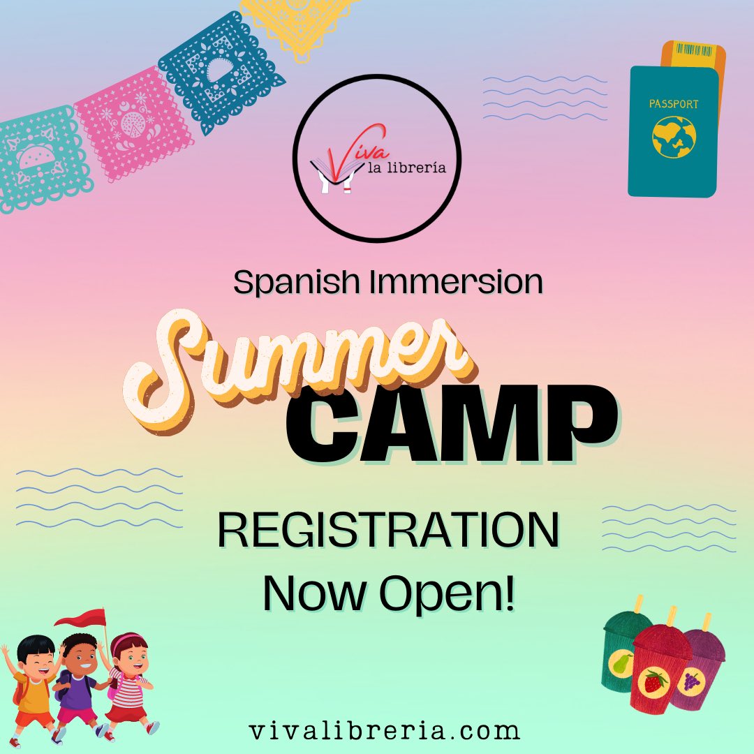viva_libreria's tweet photo. Acompáñenos este junio para un programa de verano en español para niños que entrarán en el 3er, 4to o 5to grado en el otoño. El programa dura 4 semanas y cada semana se enfoca en una región diferente del mundo hispanohablante. Para más información visite https://t.co/4gf5K1moBA📚 https://t.co/2KuCc3ZNrL