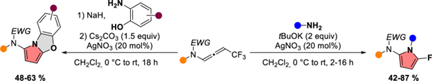 J Org Chem/Org Lett (@joc_ol) on Twitter photo A Silver-Catalyzed Domino Reaction of N-Allenamides for the Construction of Pyrroles and Benzo-Oxazoles. See this work just out in #OrgLett reported by Maxime <a href="/HourtouleMaxime/">Maxime Hourtoule</a> and Laurence <a href="/lab_sophy/">SOPhy Lab (Miesch)</a> pubs.acs.org/doi/10.1021/ac… A Silver-Catalyzed Domino Reaction of N-Allenamides for the Construction of Pyrroles and Benzo-Oxazoles. See this work just out in #OrgLett reported by Maxime <a href="/HourtouleMaxime/">Maxime Hourtoule</a> and Laurence <a href="/lab_sophy/">SOPhy Lab (Miesch)</a> pubs.acs.org/doi/10.1021/ac…