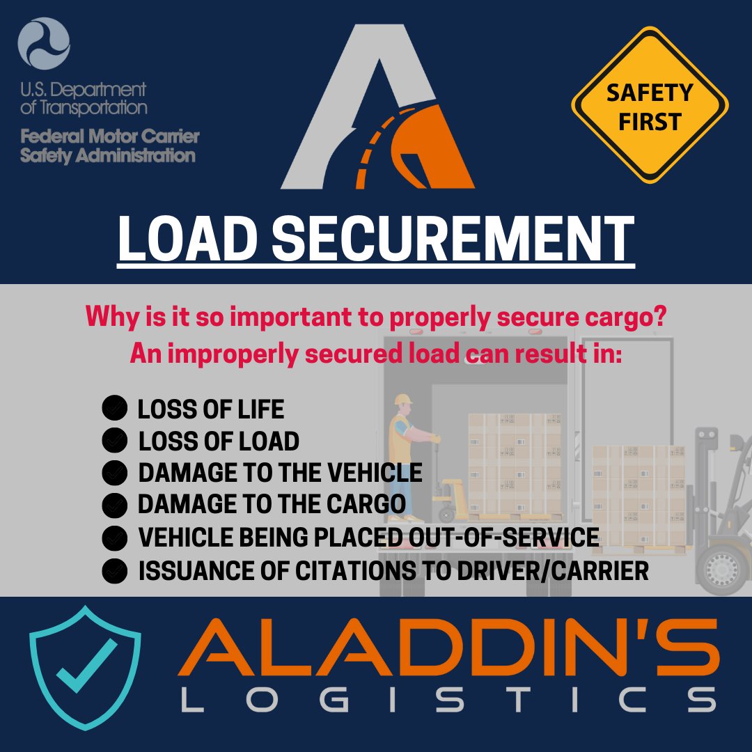 An Improperly Secured Load can cause a tractor-trailer unit to jackknife, rollover, or otherwise go out of control and pose a hazard to you and other motorists.

#loadsecurement #secure #secured #safety #safetyfirst #driver #cdldriver #cdl