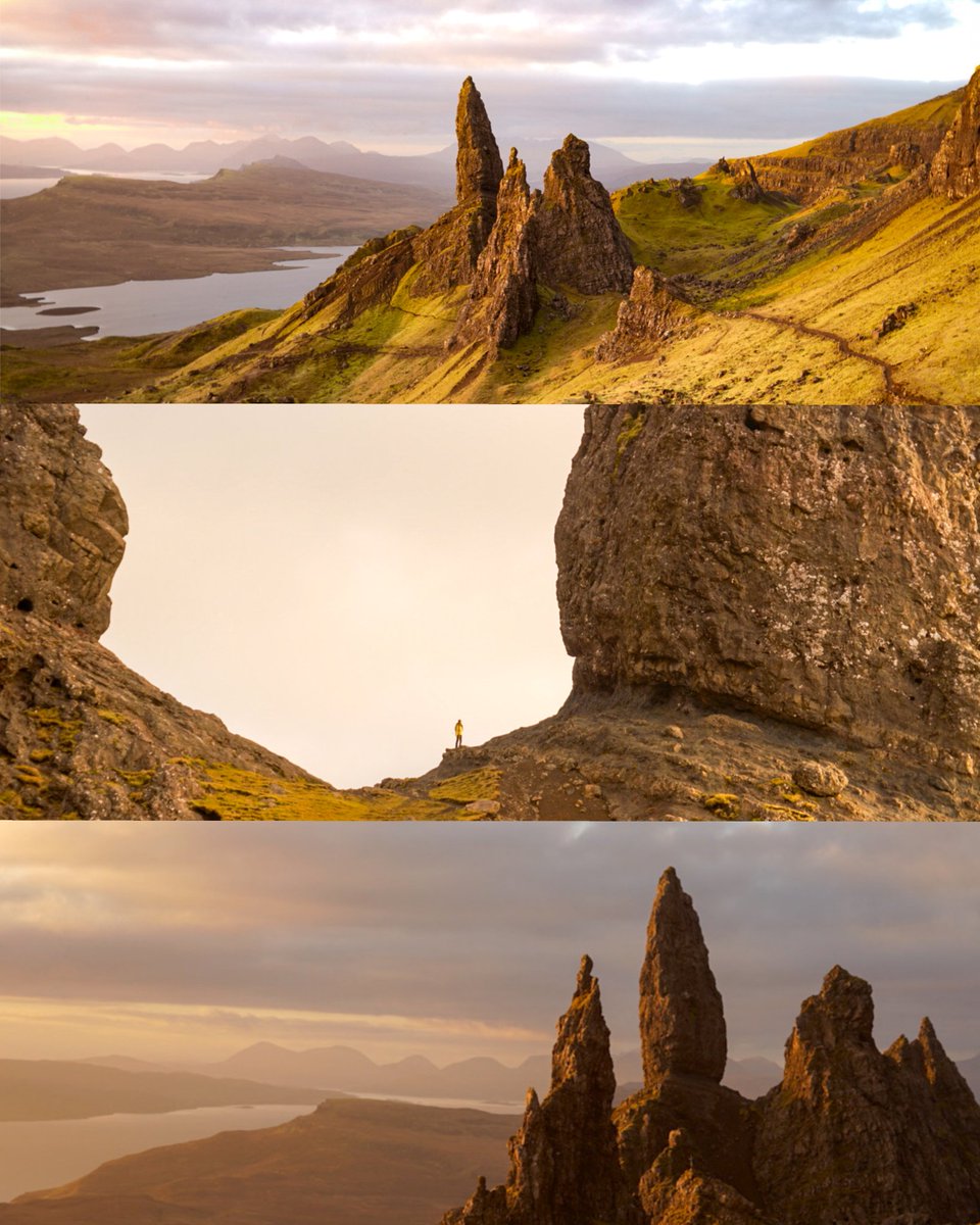 As legend goes, a buried giant's exposed fingers tower above the Sound of Rasaay on the Isle of Skye. Walk gently so as not to wake him 👀