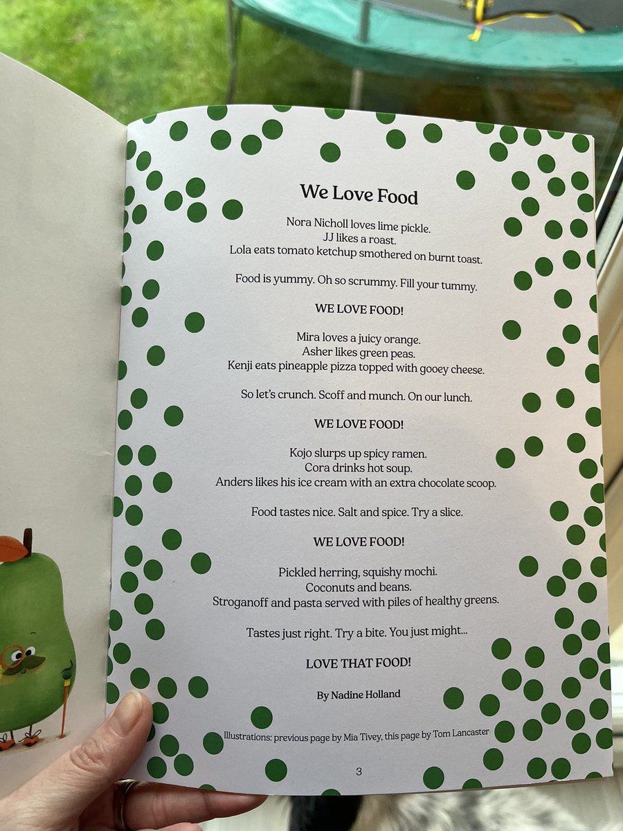 Lovely to see my poem on the first page of @TheToyPress beautifully bordered by a smattering of green peas. You can pick up issue 3 now, which is all about one of my most favourite subjects - FOOD! #poetry #poems #food #foodpoem #KidLit #poemsforkids #poet