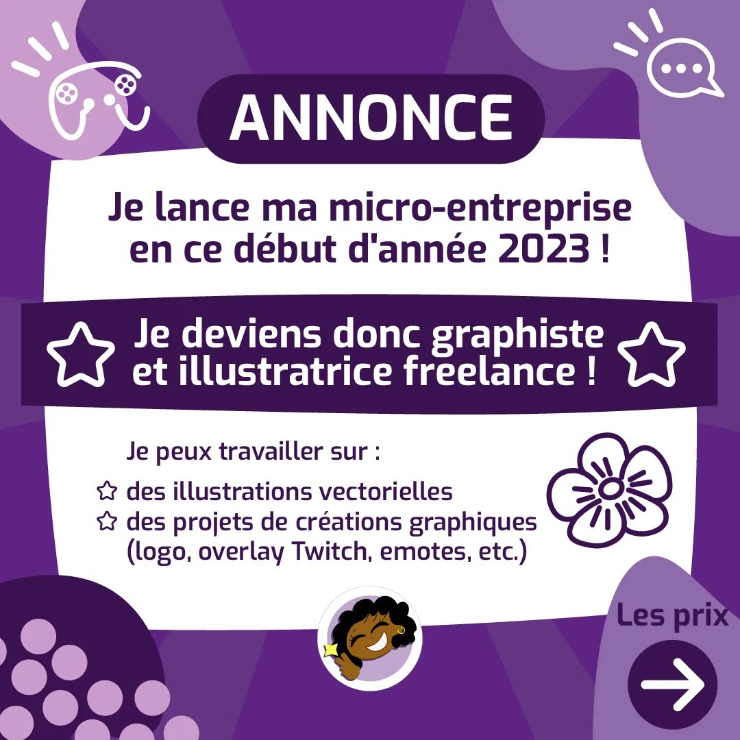 DaphneeGaming's tweet photo. Je lance ma micro-entreprise en ce début d'année 2023 😍🎉 ! 

Je peux enfin prendre officiellement des commandes d'illustrations et de graphisme ✨ ! 

👀 Plus de détails ici : https://t.co/DBYgwW22sA

#Graphiste #illustratrice #freelance https://t.co/H3AWtBgIh1