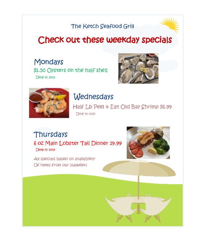 KetchSeafood's tweet photo. Ketch these weekday Specials at The Ketch https://t.co/0r349tEaBC