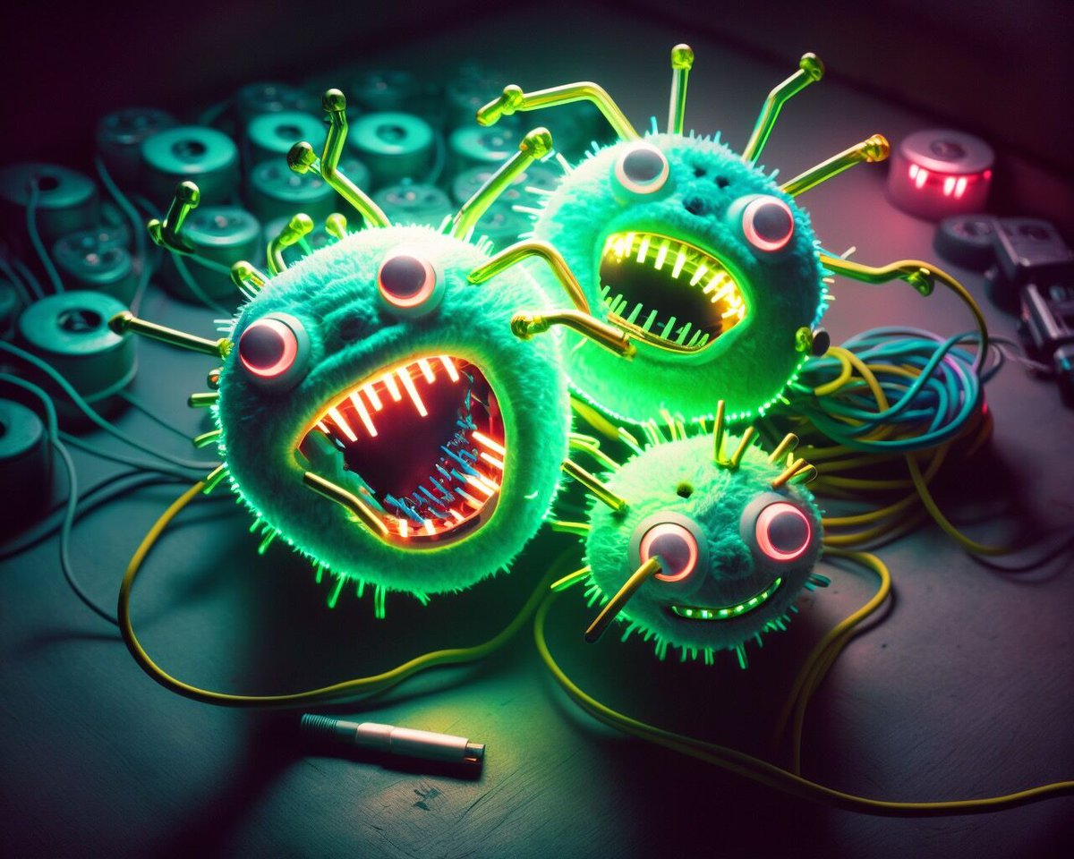 fugi_me's tweet photo. Been a bit under the weather the last few days. Some kind of Disco Flu. Got me wondering what Disco Germs may look like....
#midjourney #midjourneyv4 #art #ai #aiart #neon #disco #germs #discogerms #cute #blacklight https://t.co/IJiqpzR4oL