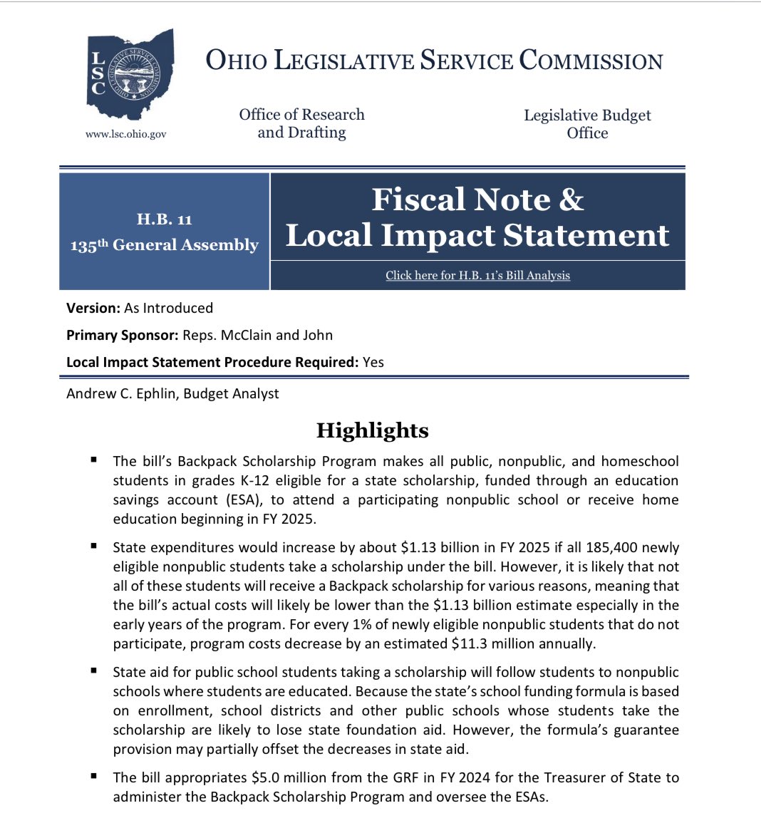 David DeWitt on Twitter "RT karenkasler Analysis of Ohio’s universal