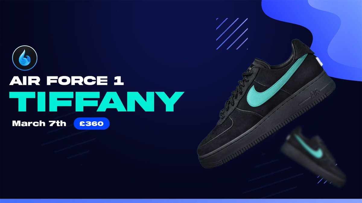 Nike Air Force 1 TIFFANY are releasing on the 7th March for £360✅ The steep retail is made up for with a predicted £700+ RESELL! With the assistance of 3ds solver, Nike Acc gen, address j1g + so much MORE our members will OPTIMISE there chances😮‍💨 💙 + ♻️ and keep DM's open