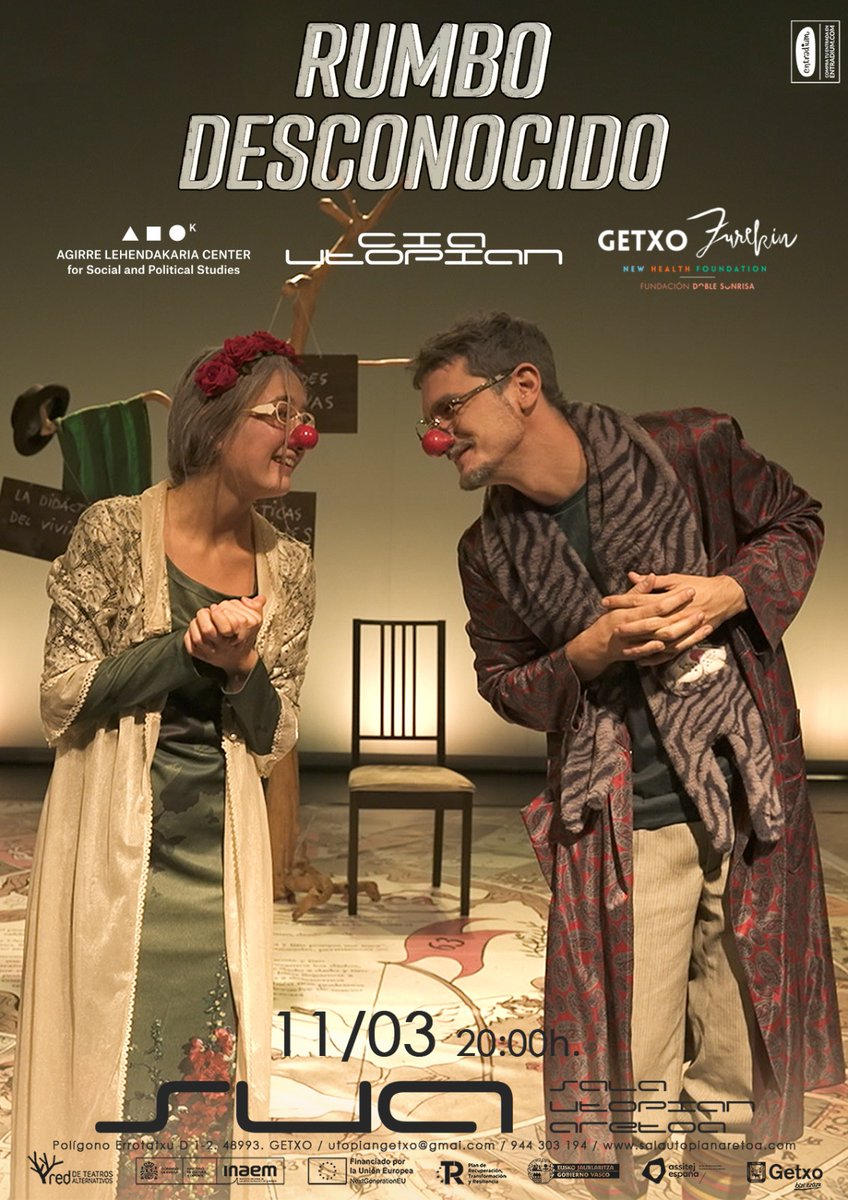 naomihasson1's tweet photo. *"RUMBO DESCONOCIDO"*
*11 DE MARZO SABADO A LAS 20:00*
@utopian @doble_sonrisa @GetxoZurekin
@agirrecenter
#teatrodocumento https://t.co/SVx1UxI7EE
Venta entradas aquí: https://t.co/L2IIsuV9lr
#comunidadescompasivas
#teatro
#duelo
#cuidadospaliativos https://t.co/eDnLkivQEO