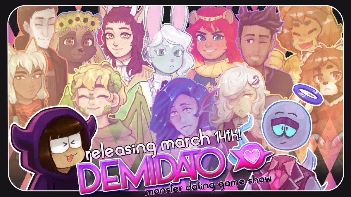 sadghoststudios's tweet photo. 🎬 LIGHTS, CAMERA, ACTION! 🎬

DemiDato: Monster Dating Show is releasing on:
✨ MARCH 14TH! ✨

You're on TV! Monster TV! For info on what you've gotten yourself in for, peep the thread ⏬ #vndev https://t.co/WqHDYSGiS8