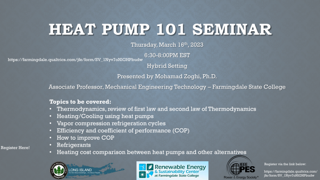 Join us 3/16 to learn how heat pumps work! Heat pumps are an efficient way of heating and cooling our homes &amp; businesses, especially important as we transition away from fossil fuels.
farmingdale.qualtrics.com/jfe/form/SV_1N…
conta.cc/3ZAGn3Q
