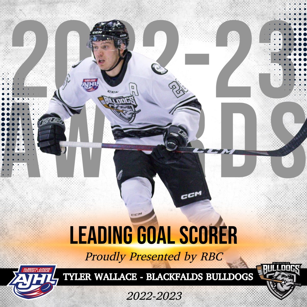 Tyler Wallace finishes the season as <a href="/TheAJHL/">TheAJHL</a> Leading Goal Scorer!

Tyler scored 42 goals for the Bulldogs this season to win the award!

Congrats Tyler!