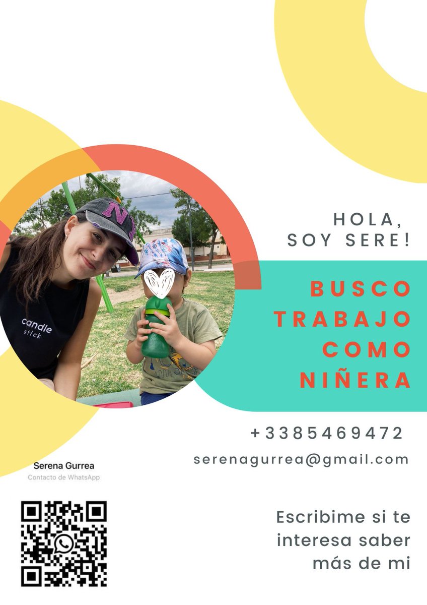 piabugeau's tweet photo. Hola! Mi amiga esta buscando trabajo! La ayudamos compartiendo porfis?
@VivireNuevaCba https://t.co/bwfrK3ac0y