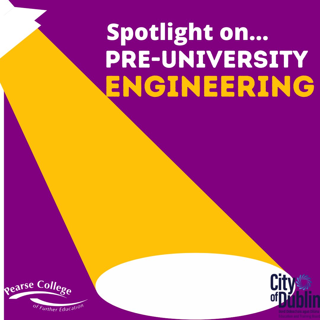 #PearseCollege's #Spotlight is on our #PreUniversity #Engineering course. Learn more about where this #QQI Level Five course can take you at pearsecollege.ie/preuniversity-…

#PearseMoreThanACollege #ThisIsFET #FE2HE #CityOfDublinETB