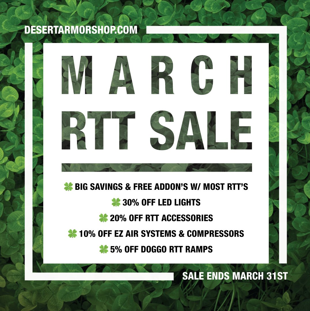 Unplugoutdoorco's tweet photo. Spring into savings with our March RTT sale! 🍀 - https://t.co/j3kGtvhiOI https://t.co/b1xODD30kv