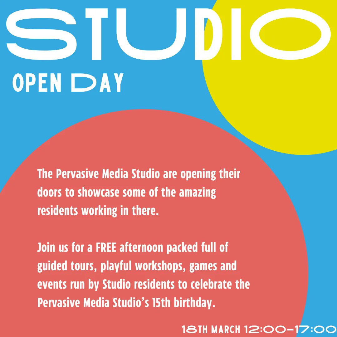 On Sat 18 March we're celebrating 15 years of @PMStudioUK with an afternoon packed full of FREE guided tours, playful workshops, games and events run by our amazing Studio residents! buff.ly/3kJrRIl