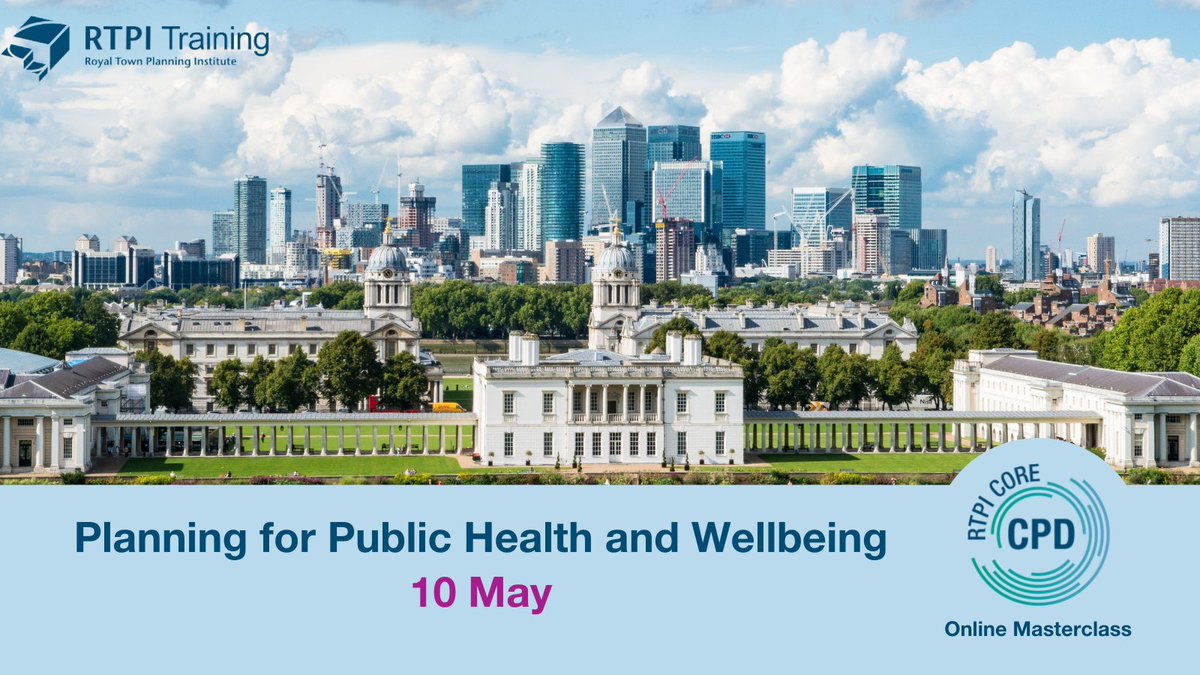 Online CPD - Planning for Public Health and Wellbeing
Book now: rtpi.org.uk/events/2023/ma…