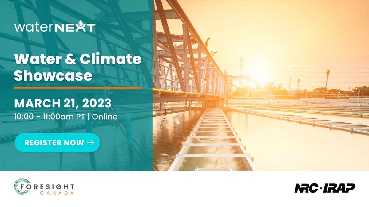 Register for @ForesightCAC's Water and Climate Showcase and hear from their inspiring #waterNEXT ventures as they pitch their innovative solutions to some of the world's most pressing climate issues. foresightcac.com/event/waternex…