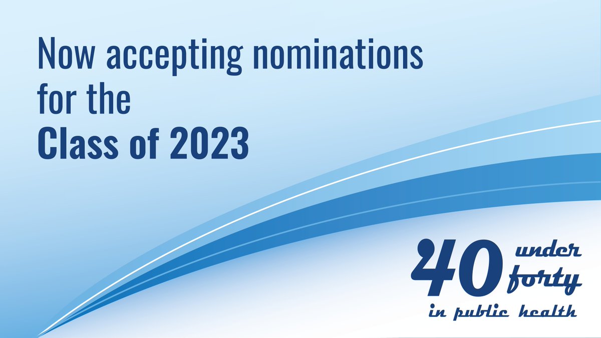 How are you leading for change in #publichealth? Let us know by nominating yourself or someone else to the 2023 class of #40Under40 in #PublicHealth. Get info here: debeaumont.org/about-40-under…