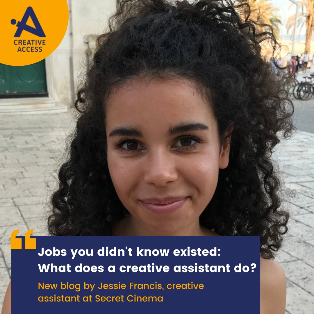 _CreativeAccess's tweet photo. What's it like working in immersive theatre? ✨
For our 'jobs you didn't know existed' series former #CAIntern Jessie Francis talks us through her very exciting role as a creative assistant for the trailblazers of immersive experiences, @secretcinema! 👉 https://t.co/TDXgJce2qU https://t.co/qYPpePWHWz