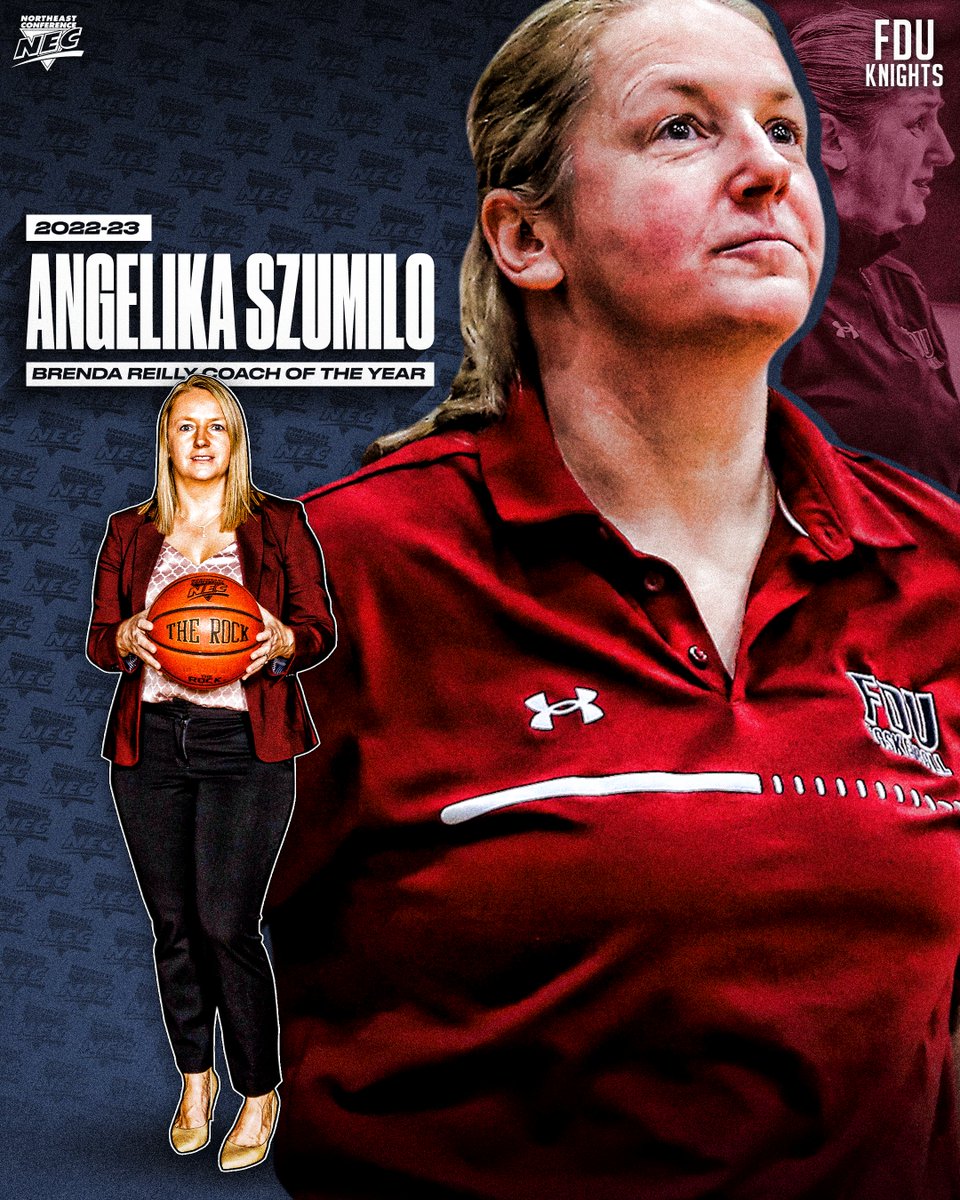 NECsports's tweet image. 2⃣0⃣2⃣3️⃣ #NECWBB Coach of the Year 🏅 

➡️ Angelika Szumilo, @FDUKnights 

🗒️ Going 14-2 in NEC play en route to claiming the league's regular season 👑 for the 2nd-straight season, Szumilo &amp;amp; her ⚔️ won a program-record 22 regular-season games.

#AllEarnedNothingGiven #NECelite📜