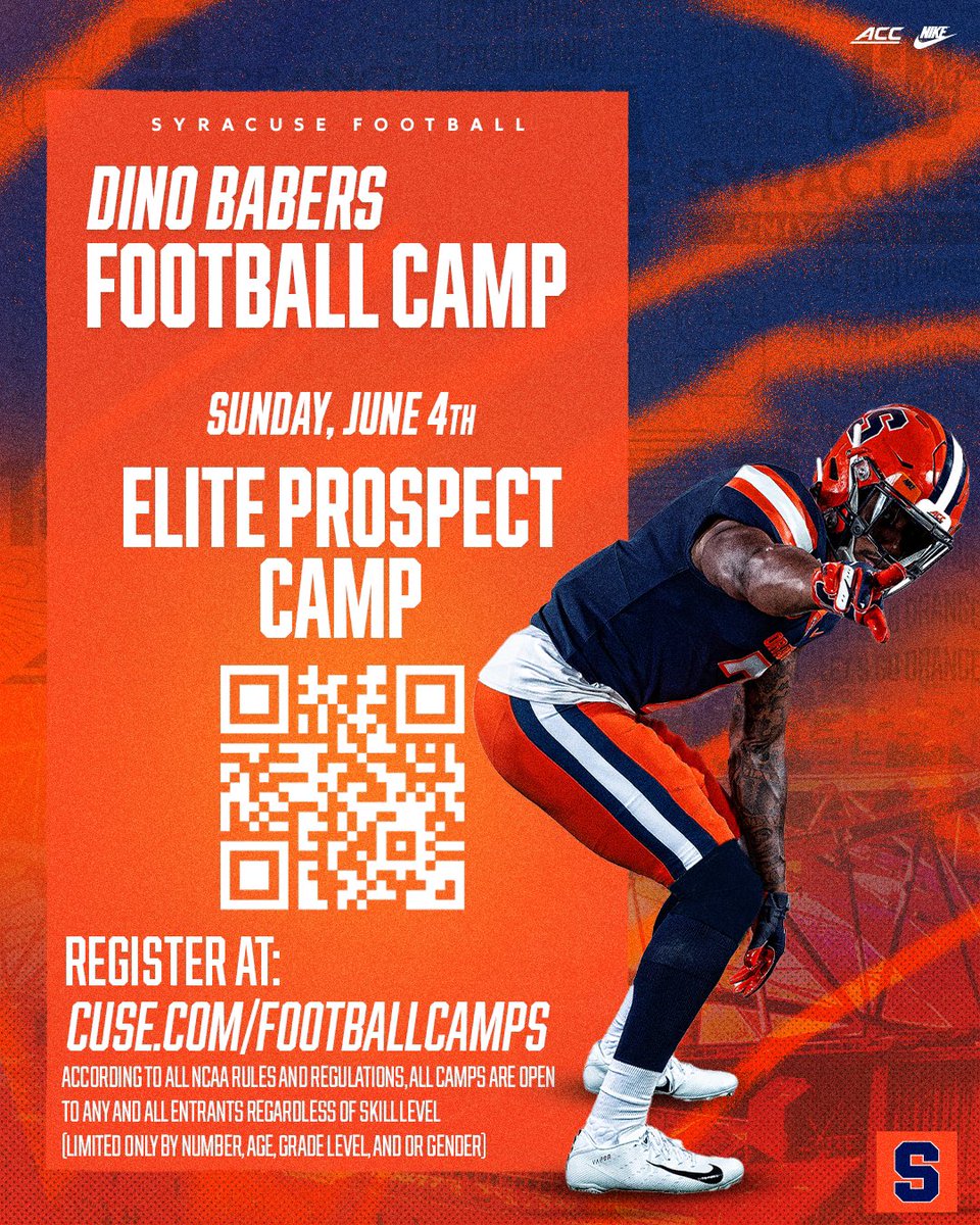 Camp SZN is around the corner‼️
Come compete with the elite and learn from the best  🍊🍊

#Commit2Cuse #EMPIRE24 🗽

💻 - Cuse.com/footballcamps