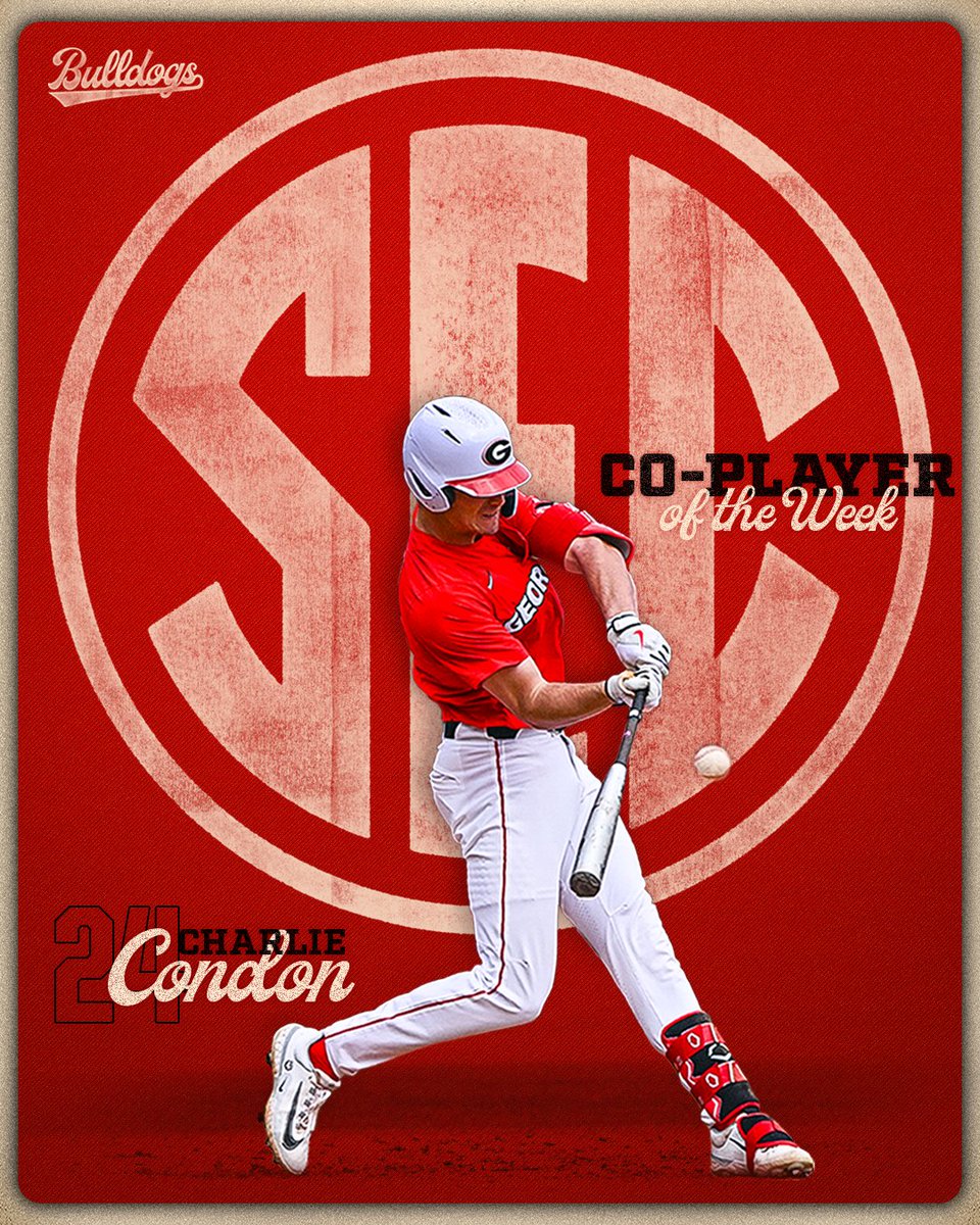 .<a href="/CharlieCondon14/">Charlie Condon</a> was on 🔥🔥 last week!

He finished with a .588 average with two doubles, three home runs and eight RBI.

#GoDawgs