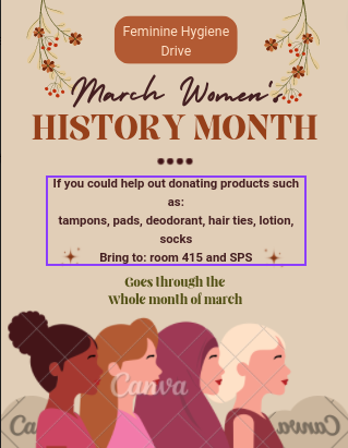 Women's History Month Initiative! Drop off donations to 415 or SPS!! @mrhscivicleader <a href="/MRHSNJ/">Matawan Regional High School</a>