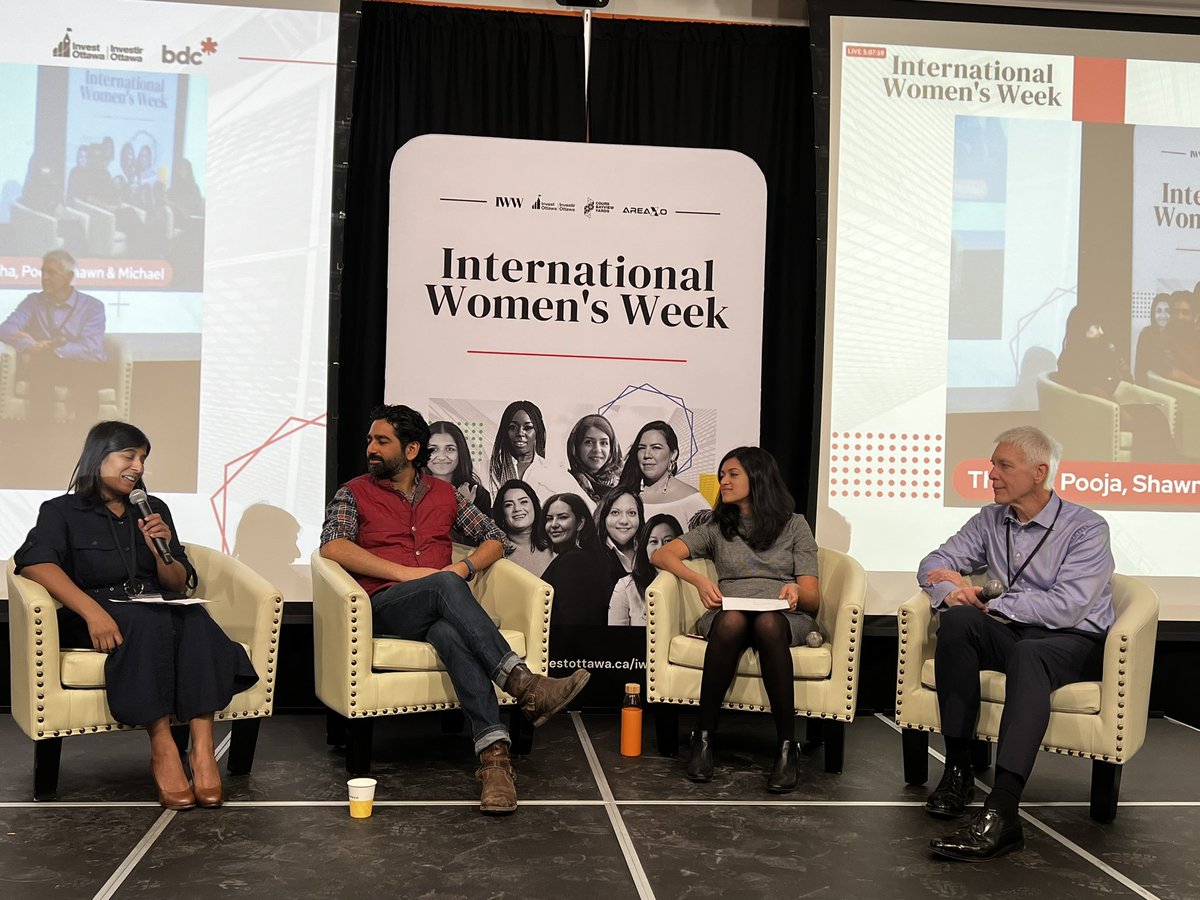Our panellists Thusha Agampodi, Pooja Suresh, <a href="/mikegtremblay/">Michael Tremblay</a>, <a href="/shawnagram/">Shawn Gandhi</a> are ready to dive into equality for all and how we are #BetterTogether! #IWW2023 #WeMeanBusiness