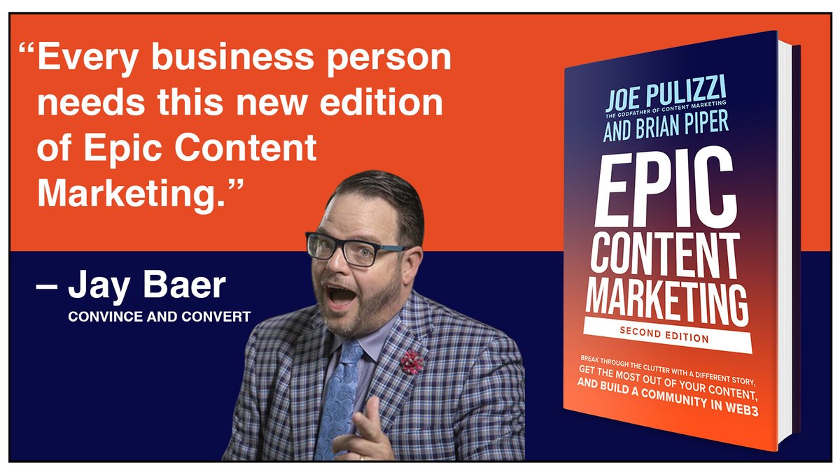 Just one of the many influencers included in the second edition of Epic Content Marketing, <a href="/jaybaer/">Jay Baer</a>  knows what makes some content marketing "epic."
#EpicContentMarketing #creatoreconomy #timetowin
bit.ly/0306-jay