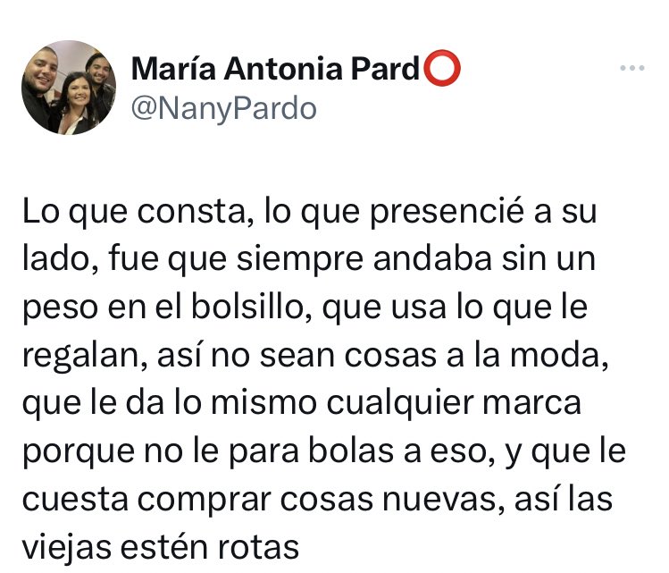scrappymas's tweet photo. Lo más tierno de Nany es que nos cree bobos.
Cinturón y zapatos Ferragamo y jeans True Religion de U$200.
La sencillez de la pobre viejecita. https://t.co/arhKcdjgPm