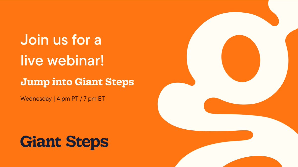 Ready to up your game? 🚀

Jump into Giant Steps at our live webinar and learn how to create practice sets, access standards-aligned content, and track student progress.

Reserve your spot today &amp; get started with Giant Steps in a snap! #PlayGiantSteps
🔗 bit.ly/3mqTIxk