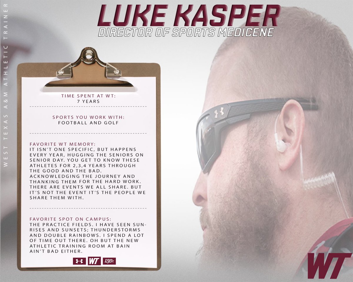 WTAMUBuffs's tweet photo. This National Athletic Training Month we’d like to thank all our Athletic Trainers who work endlessly to ensure quality care to our students and student-athletes. 

Featured this week: 

Luke Kasper, MA, LAT, ATC, DN1

#BuffNation | #NATM https://t.co/JPXBNZTwRn