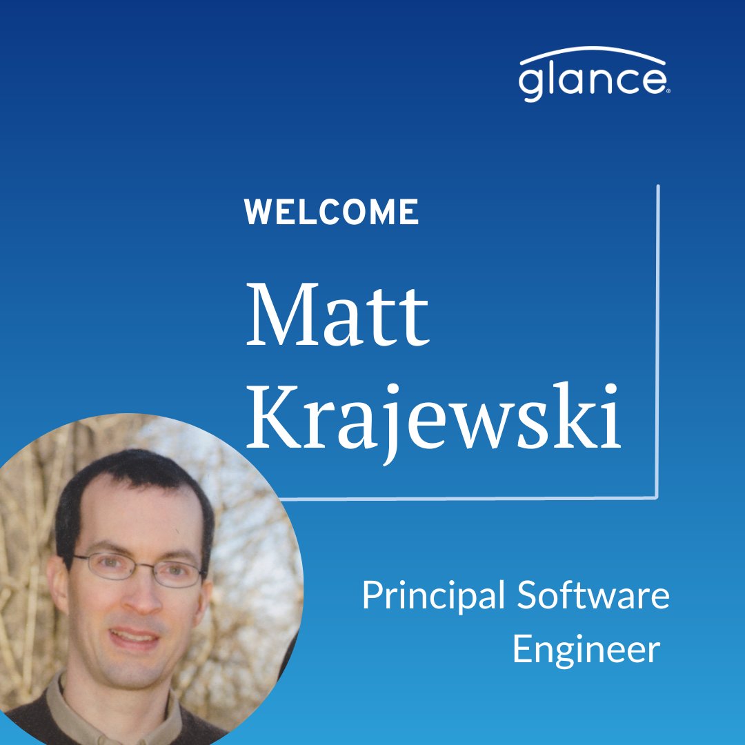 glancenetworks's tweet image. Please join us in welcoming Matt Krajewski, Principal Software Engineer. We&apos;re excited to have you on the Glance team, Matt! #GlanceNetworks #LifeAtGlance #BostonTech