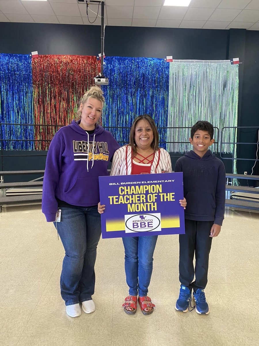 On Friday, we celebrated our March Champions of the month!!
CONGRATS to:
Support Staff of the Month: Christy Tucker
Teacher of the Month: Carol McPherson
Student: Hridhay