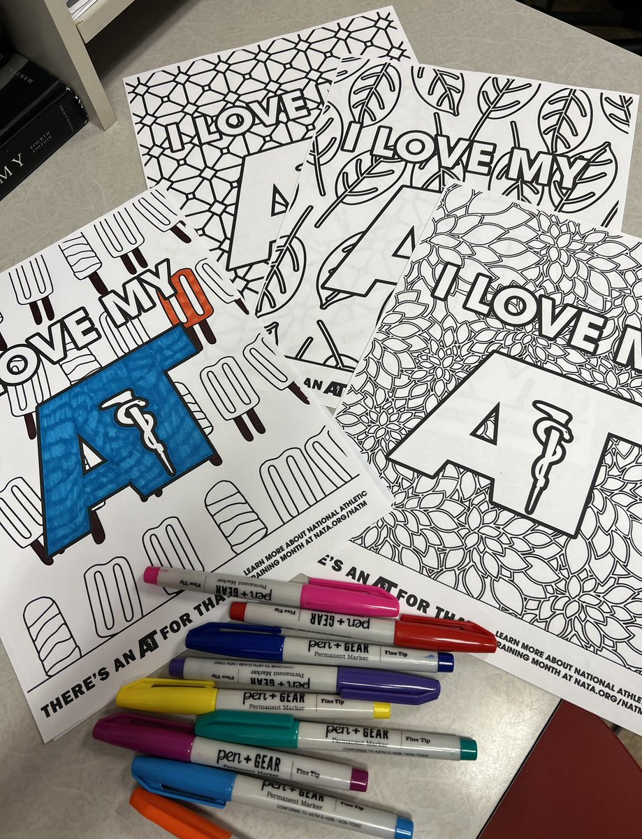 A little stressed out? Come get a National Athletic Training Month coloring sheet from me!