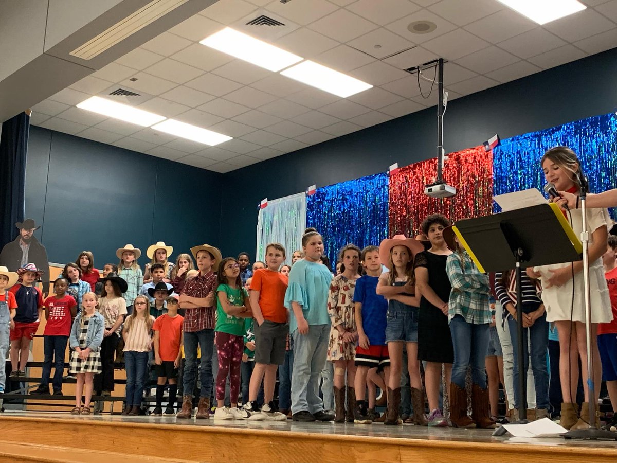 Our 4th-grade students did an amazing job at their music performance of "Texas, Our Texas." This program showcased many people, places, and history that make Texas unique. We are proud of you all and proud to be Texans! 🤠