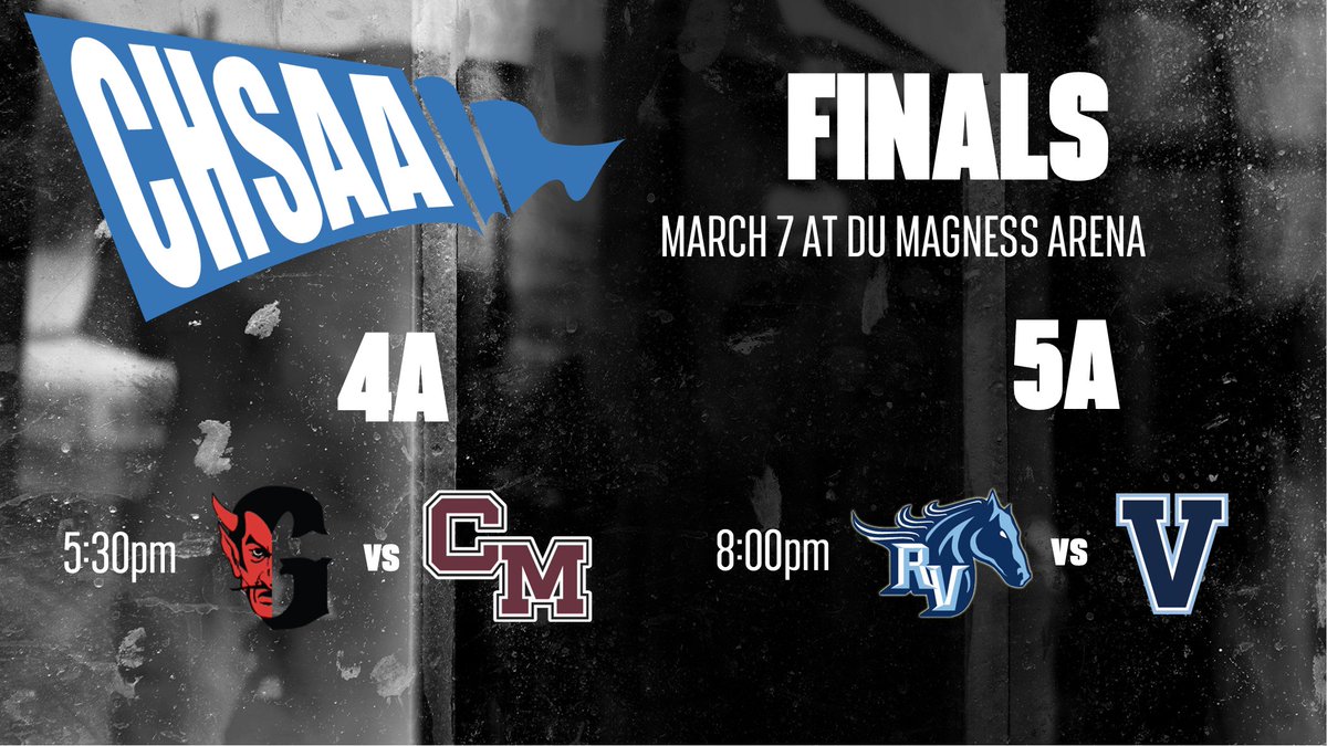 Get your tickets for the CHSAA 4A & 5A Finals tomorrow at DU Magness Arena! Purchase tickets here: bit.ly/3ycJ93E