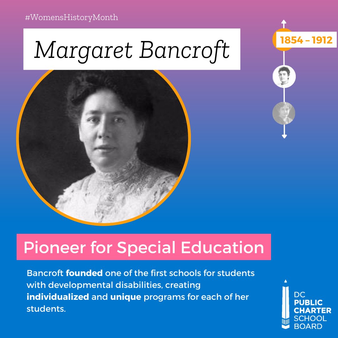 dcpcsb's tweet image. Margaret Bancroft was born in 1854 to a Quaker family, and was a pioneer for special education! #WomensHistoryMonth #DevelopmentalDisabilitiesAwarenessMonth