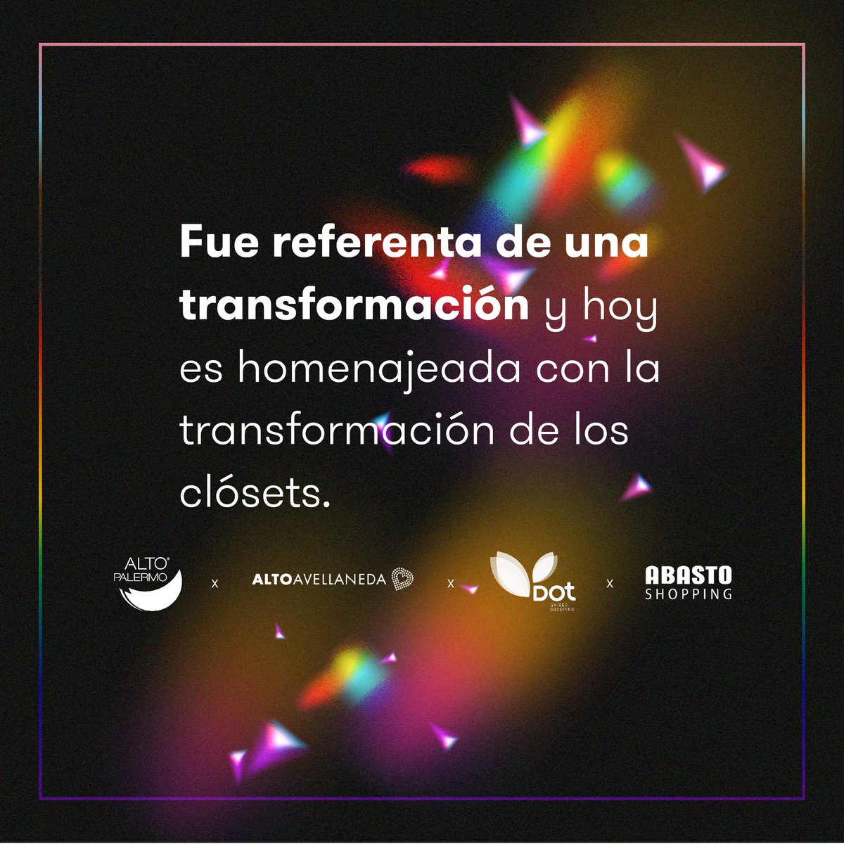 Dot_Baires's tweet photo. Lohana Berkins es una de las cuatro personas homenajeadas en la muestra Clósets Deconstruidos. Te invitamos a visitar la muestra que busca reflexionar acerca de que salir del clóset deje de ser un mandato. Acercate a verla a Dot Baires Shopping, tenés tiempo hasta el 10/03. https://t.co/vPCWh7GO0d